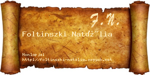 Foltinszki Natália névjegykártya